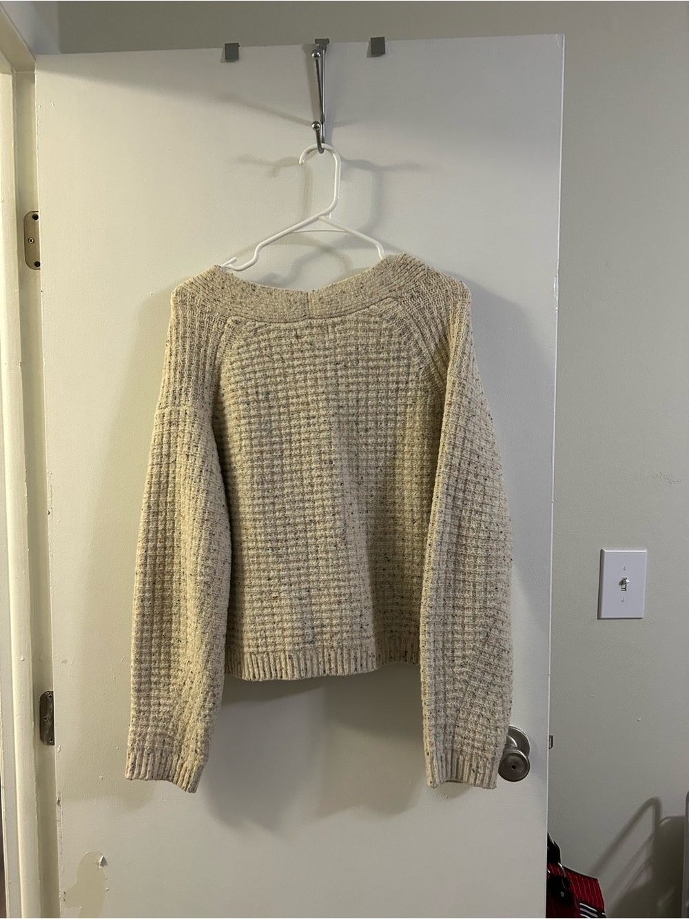 Universal Thread Cream Speckled Waffle-Knit Button Cardigan - Picture 8 of 8